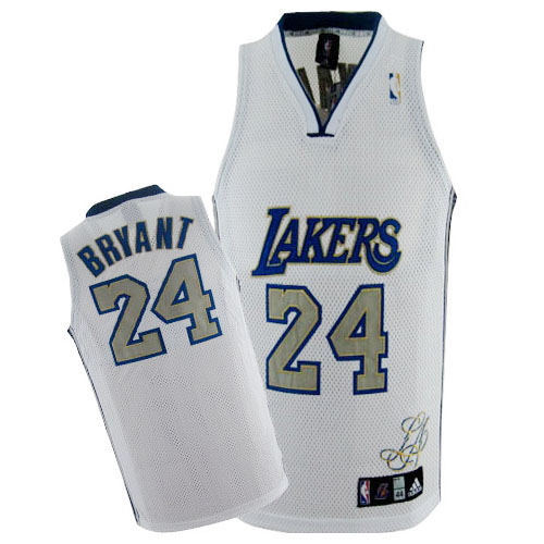 Mens Adidas Los Angeles Lakers 24 Kobe Bryant Swingman White City Style NBA Jersey